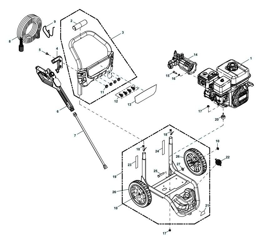 generac 0070190 Power Washer repair Parts